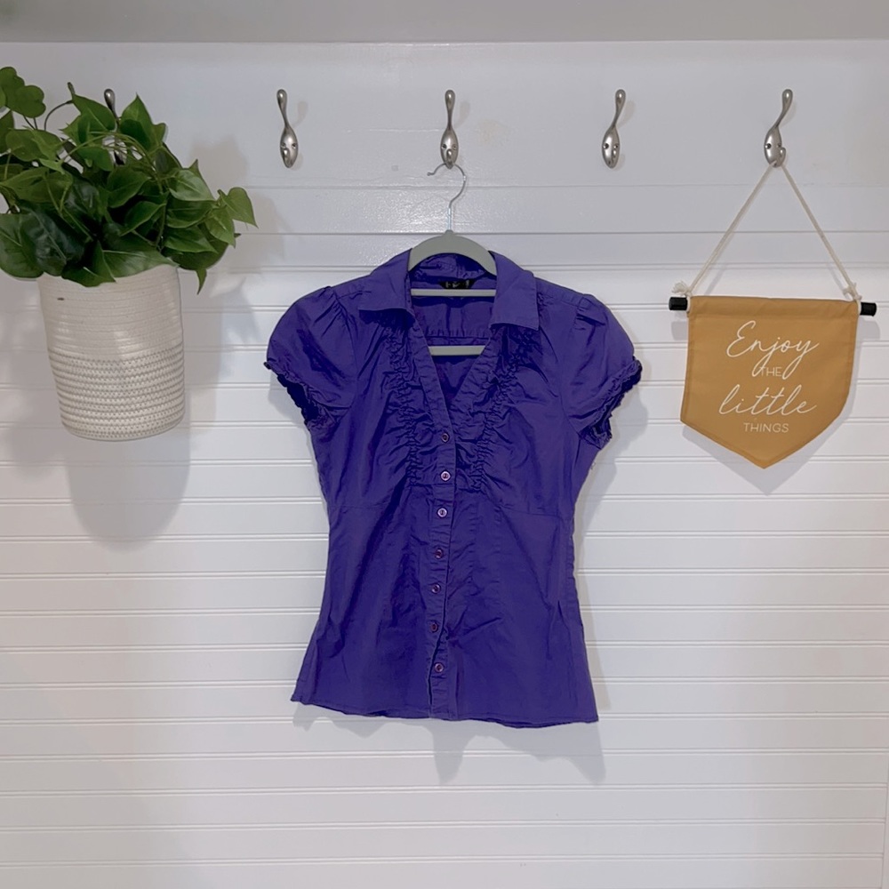Maurice’s Purple Button Up Collar Blouse